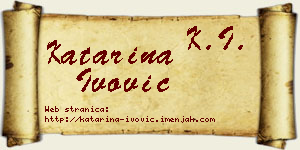 Katarina Ivović vizit kartica